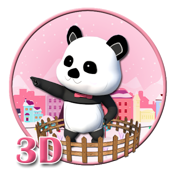 3d розовая тема супер панды