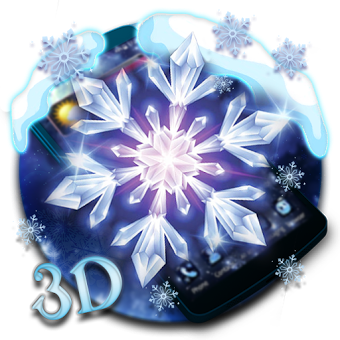 3D Снежинки Glass Tech Theme