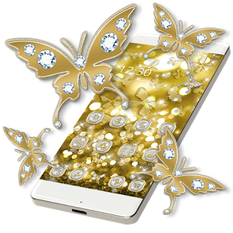 Бабочка Theme Gold Glitter Launcher