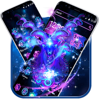 Capricorn Constellation Theme Glitter Purple Galax