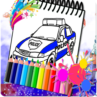 Car Police Amazing Coloring Book