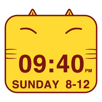 Cute Kitty Cat Clock Widget
