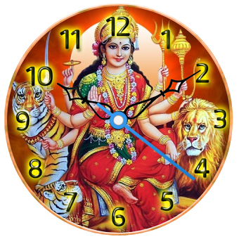 Durga Mata Clock Live Wallpaper