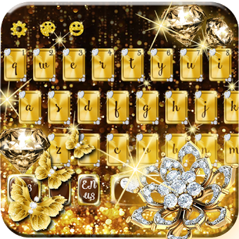Gold Diamond Glitter Keyboard