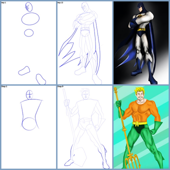 Как рисовать Superhero DC шаг за шагом