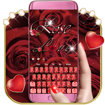 Красная роза бриллиант клавиатура тема