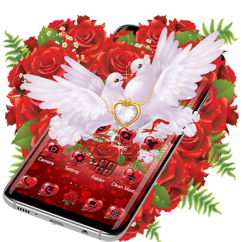 Красная роза Pigeon Heart Theme