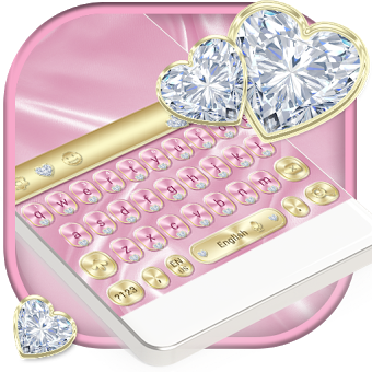 Luxury Pink Silk & Diamonds Keyboard