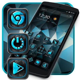 Material Blue Ice Launcher Theme