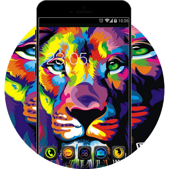 Neon Color Lion: Neat Theme for Galaxy S8 HD