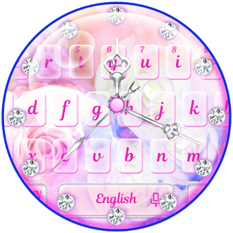 Pink Rose Clock Keyboard