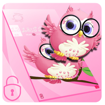 Розовая аниме милая сова тема