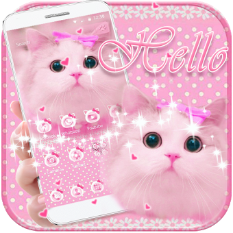 Розовая тема котенка kitty
