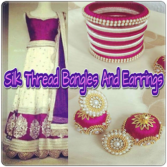 Silk Thread Bangles And Earrings