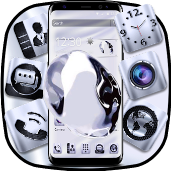 Silver Crystal Launcher Theme