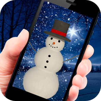 Снеговик и Снегопад на Экране Симулятор Реальности