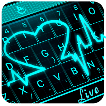 Тема для клавиатуры Неоновое сердце Live