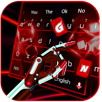 Тема неоновой красной клавиатуры Neon Red