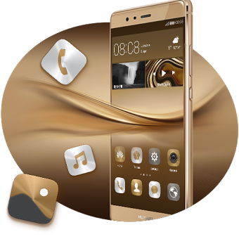 Theme for Huawei P9 HD: Dark Gold