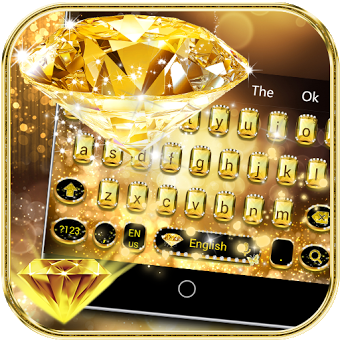 Золотая алмазная клавиатура тема Gold Diamond